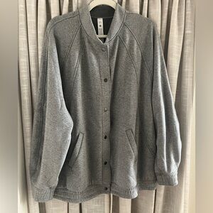 Lululemon Gray Snap-Front Bomber Jacket XL